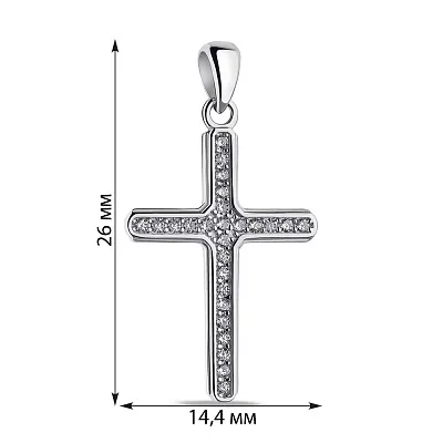 Срібний хрестик з фіанітами (арт. 7503/4042)