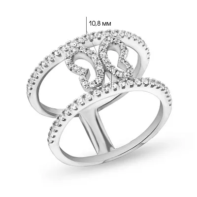 Массивное кольцо из серебра с фианитами (арт. 05012288)