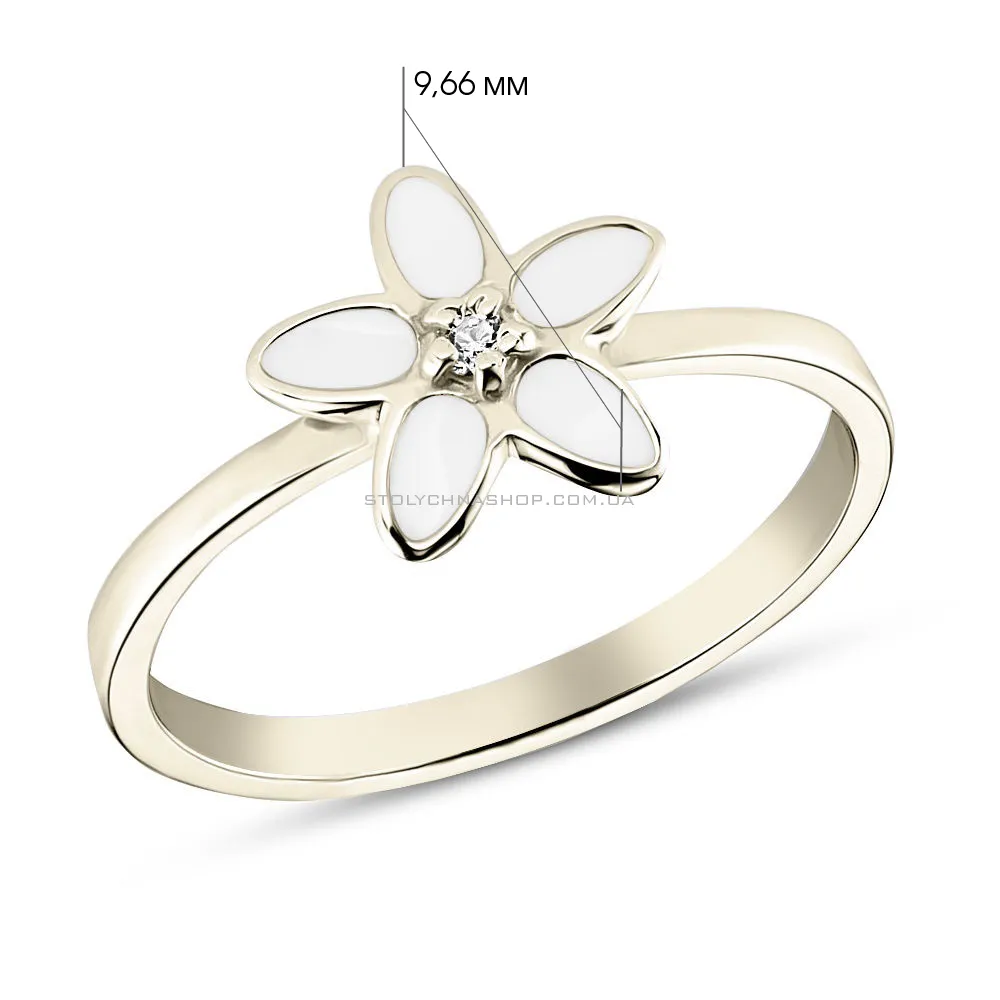 Серебряное кольцо «Цветок» с эмалью (арт. 7501/217ебкп)