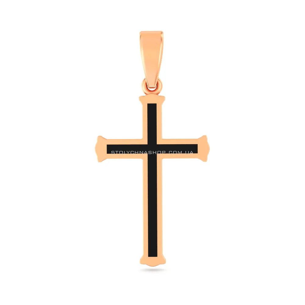 Хрестик із червоного золота з емаллю (арт. 440915еч) - цена
