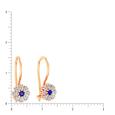 Дитячі золоті сережки з синім фіанітом (арт. 114201с)