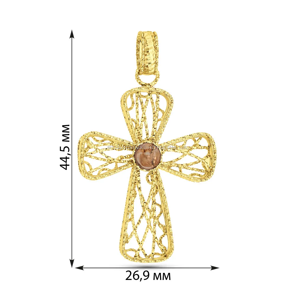Золотий хрестик Francelli з фіанітом  (арт. 424354ж) - 2 - цена