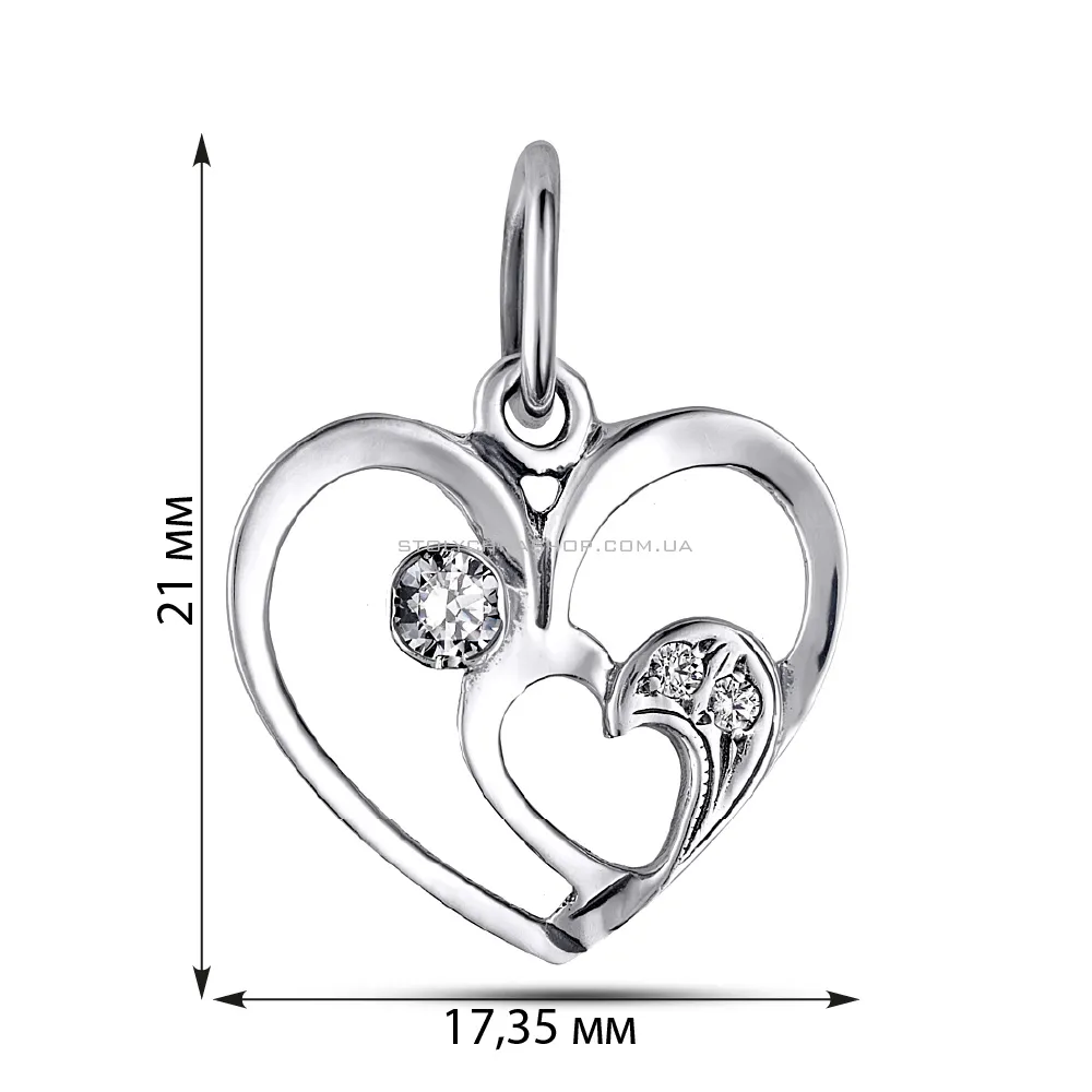 Підвіска срібна «Серце» з фіанітами (арт. 7903/3110025)