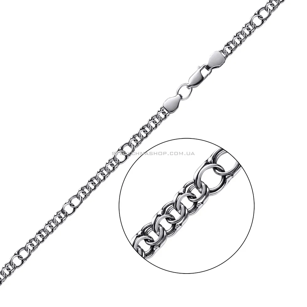 Срібний ланцюжок плетіння Бісмарк (арт. 7908/1094/1-ч) - цена