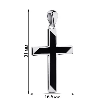 Срібний хрестик з емаллю  (арт. 7503/3569еч)