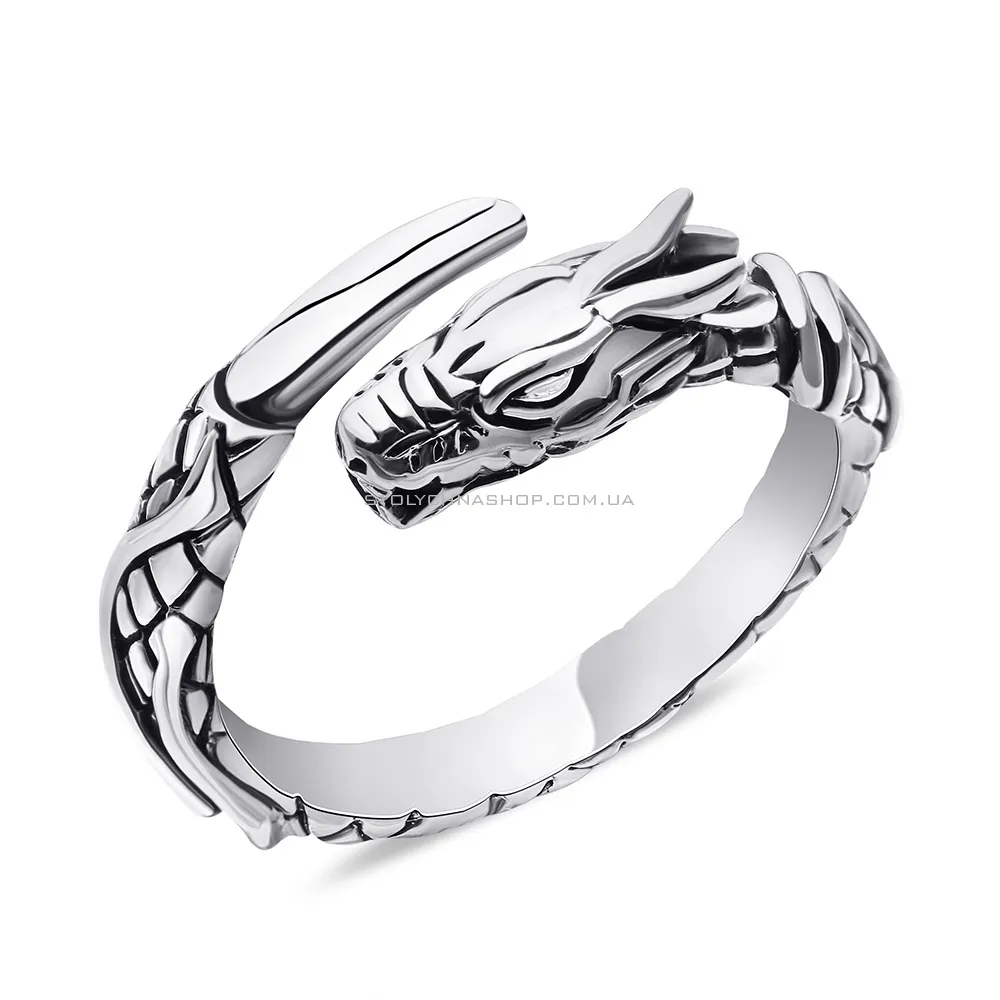 Незамкнутое кольцо из серебра "Дракон"  (арт. 7901/5794)
