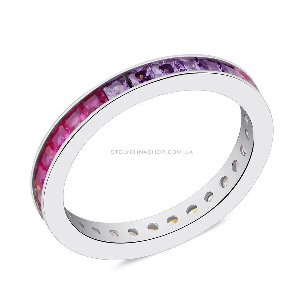 Серебряное кольцо с цветными альпинитами (арт. 7501/5838а)