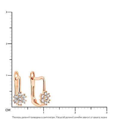 Детские золотые серьги &quot;Цветочки&quot; с фианитами  (арт. 108830)