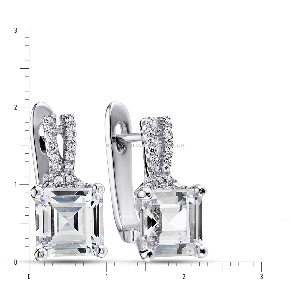 Срібні сережки з фіанітами (арт. 7502/2804)