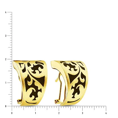 Золотые серьги Francelli с эмалью  (арт. 105152жеч)
