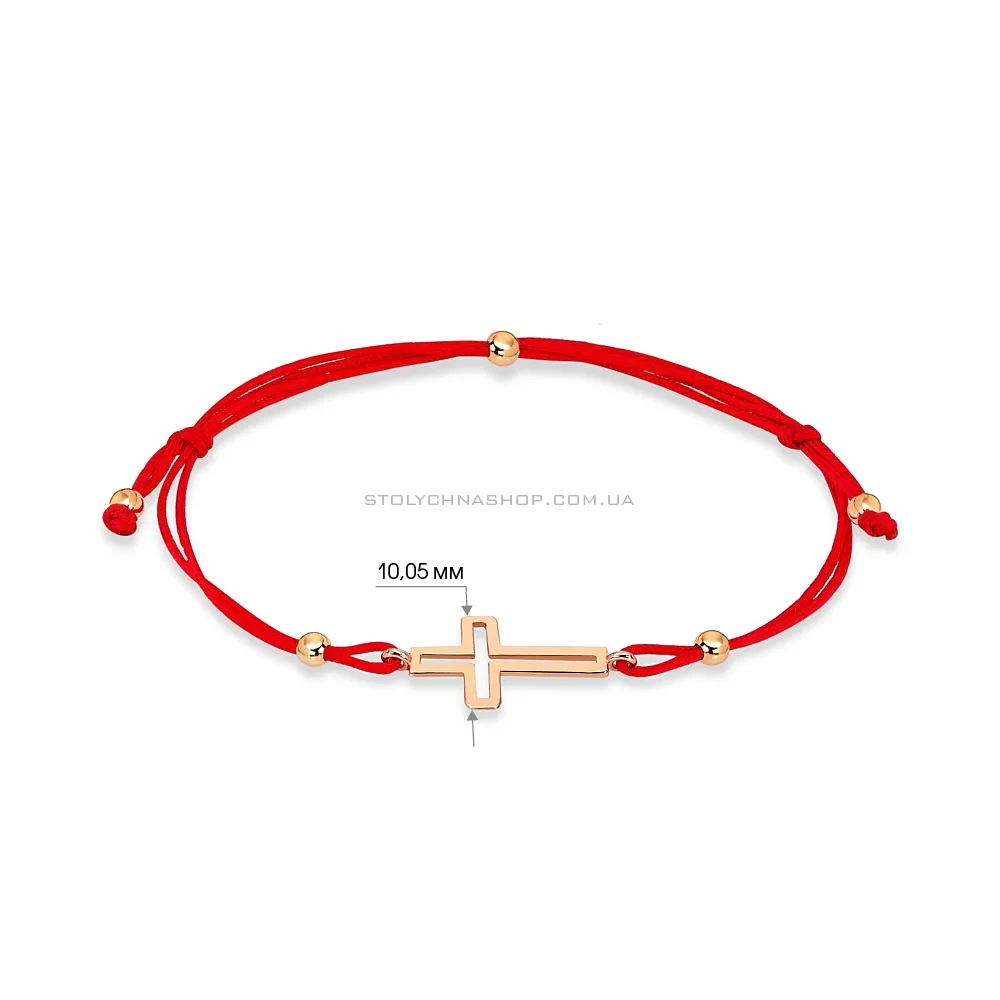 Браслет из красной шелковой нити с крестиком (арт. 322810) - 2 - цена