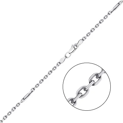 Серебряная цепь с якорным фантазийным плетением (арт. 03020629)