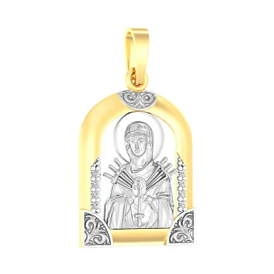 Золота ладанка Божа Матір «Семистрільна» (арт. 440570ж)
