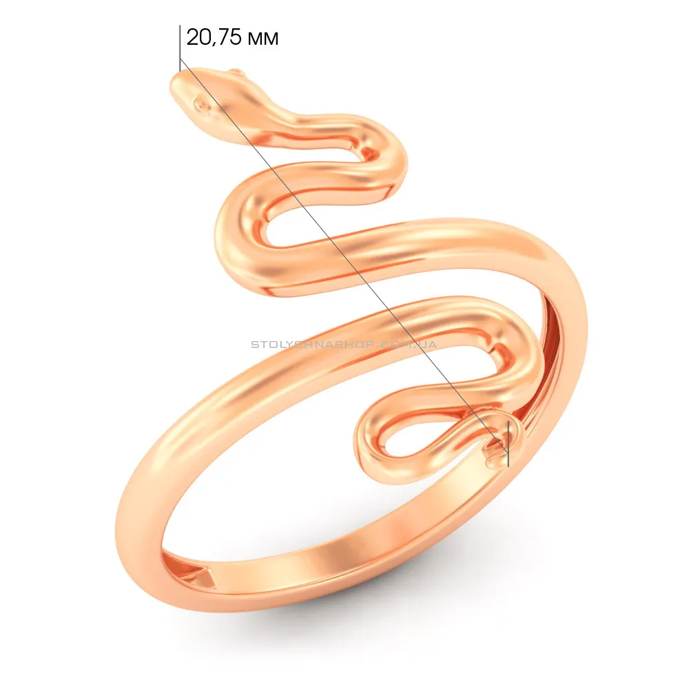 Золотое кольцо Змея (арт. 141284) - 2 - цена