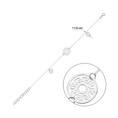 Браслет з білого золота Олімпія (арт. 326946б)