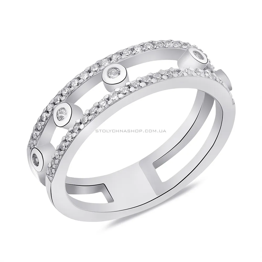 Кольцо из серебра с фианитами  (арт. 7501/6008) - цена