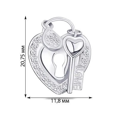 Серебряная подвеска «Ключ от сердца» с фианитами (арт. 7503/2742)
