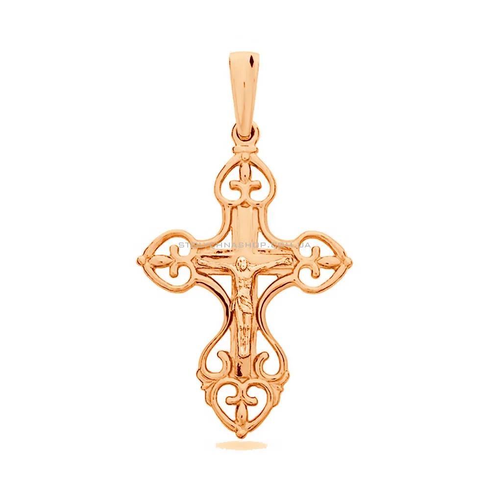Крестик с распятием из красного золота (арт. 501358)