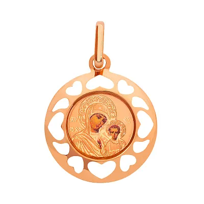 Золота ладанка іконка Божа Матір «Казанська» (арт. 421055К)