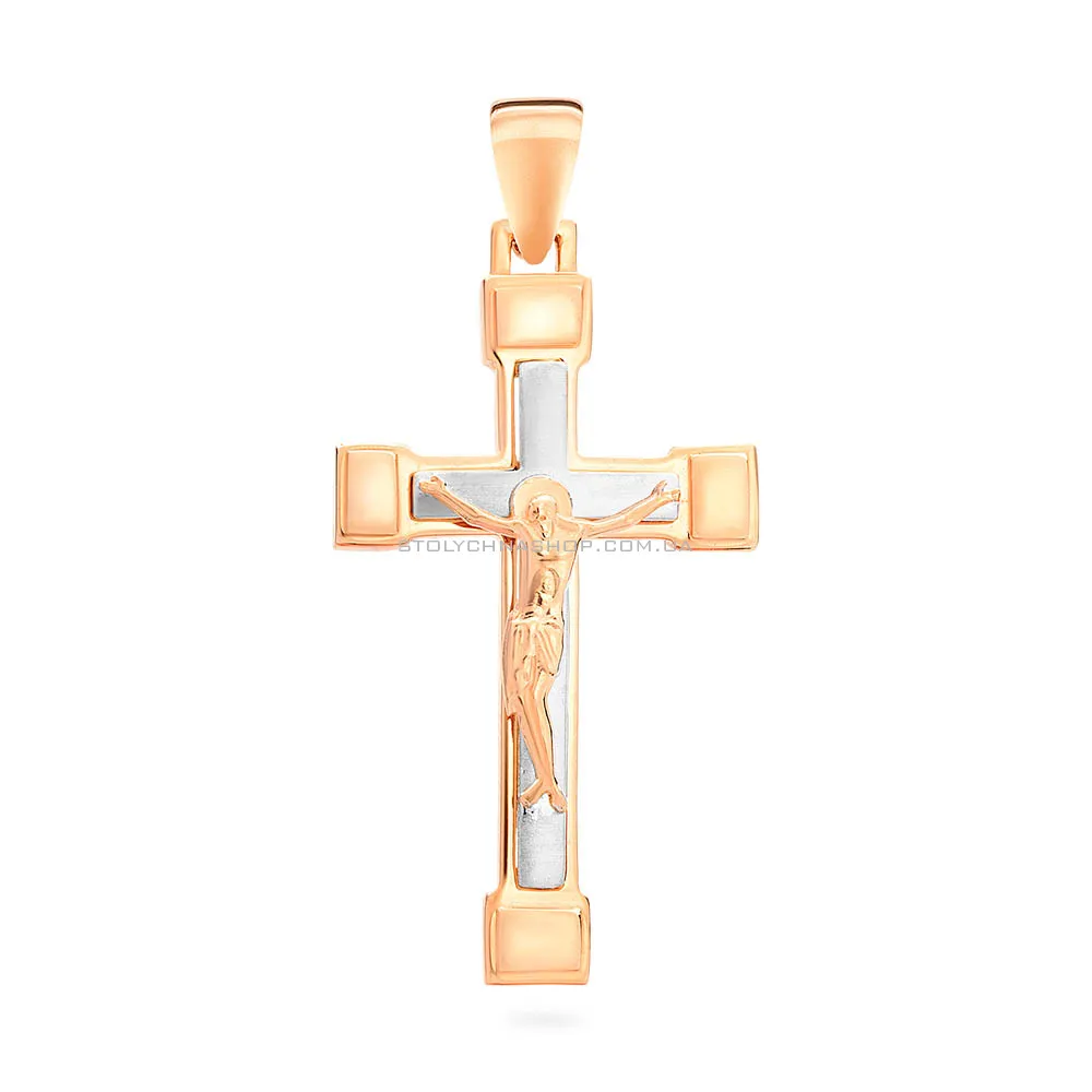 Натільний золотой хрестик з розп'яттям (арт. 501573кбм) - цена
