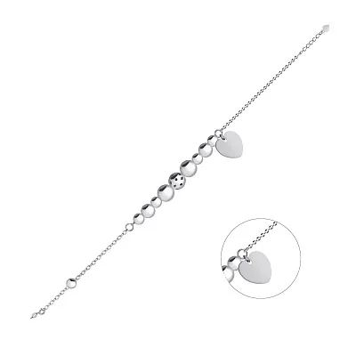 Срібний браслет з підвіскою без каменів (арт. 7509/2759)