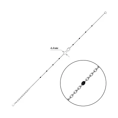 Серебряный браслет Бесконечность с эмалью (арт. 7509/4122еч)