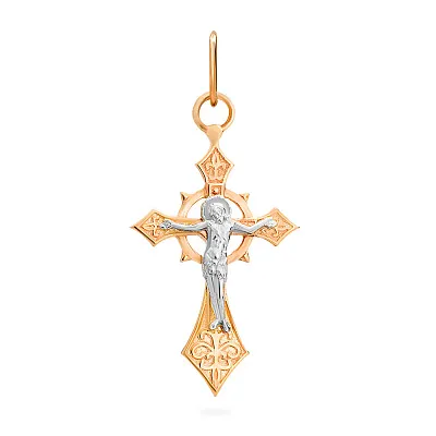 Крестик из красного золота «Распятие Спасителя» (арт. 501479)