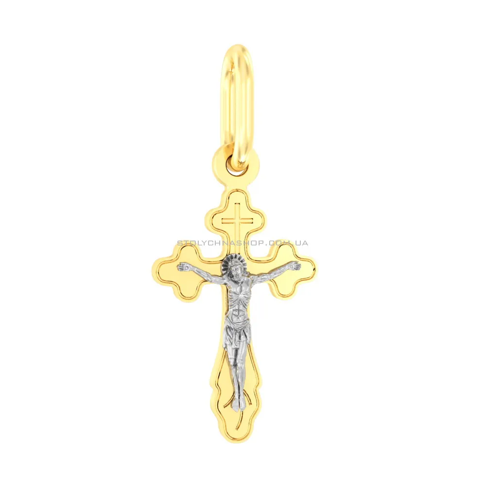 Золотой нательный крестик с распятием  (арт. 501408ж)