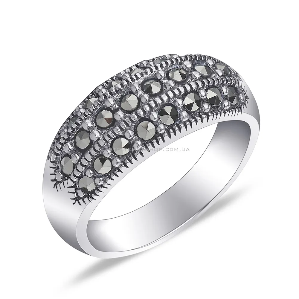 Серебряное кольцо с марказитами (арт. 7401/084мкр)