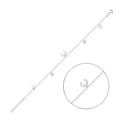 Серебряный браслет &quot;Подкова&quot; с фианитами (арт. 7509/2286)