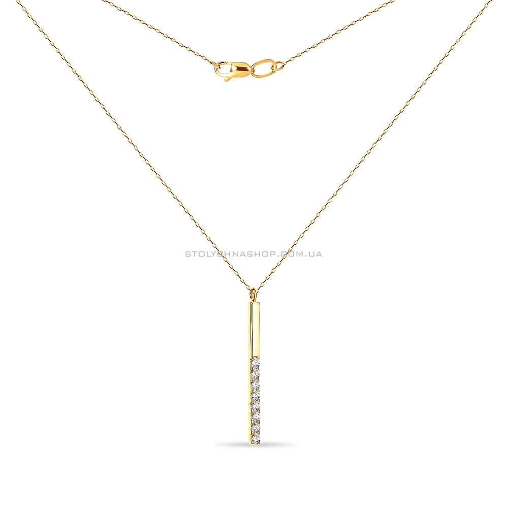 Колье Celebrity Chain из желтого золота с фианитами (арт. 351957ж) - 2 - цена