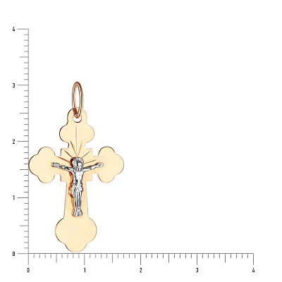 Крестик с распятием из комбинированного золота (арт. 513400)