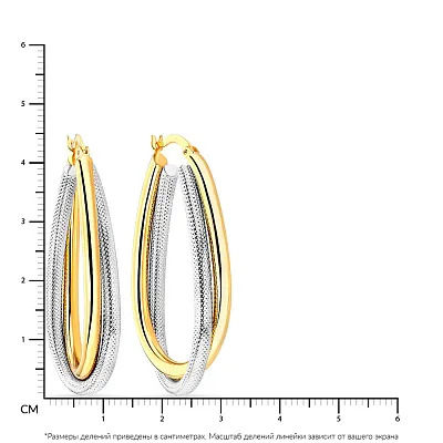 Сережки золоті в жовтому і білому кольорі металу (арт. 101694/45жб)