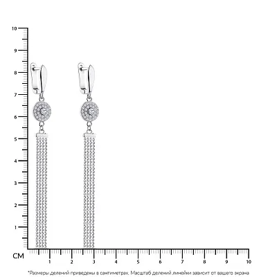 Срібні сережки-підвіски з фіанітами  (арт. 7502/4817)