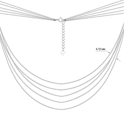 Багатошарове срібне кольє  (арт. 7507/1299)