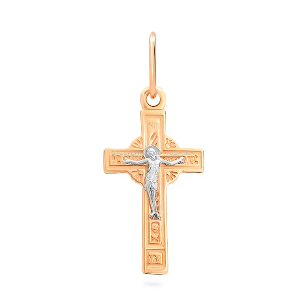 Золотой нательный крестик с распятием  (арт. 501591)