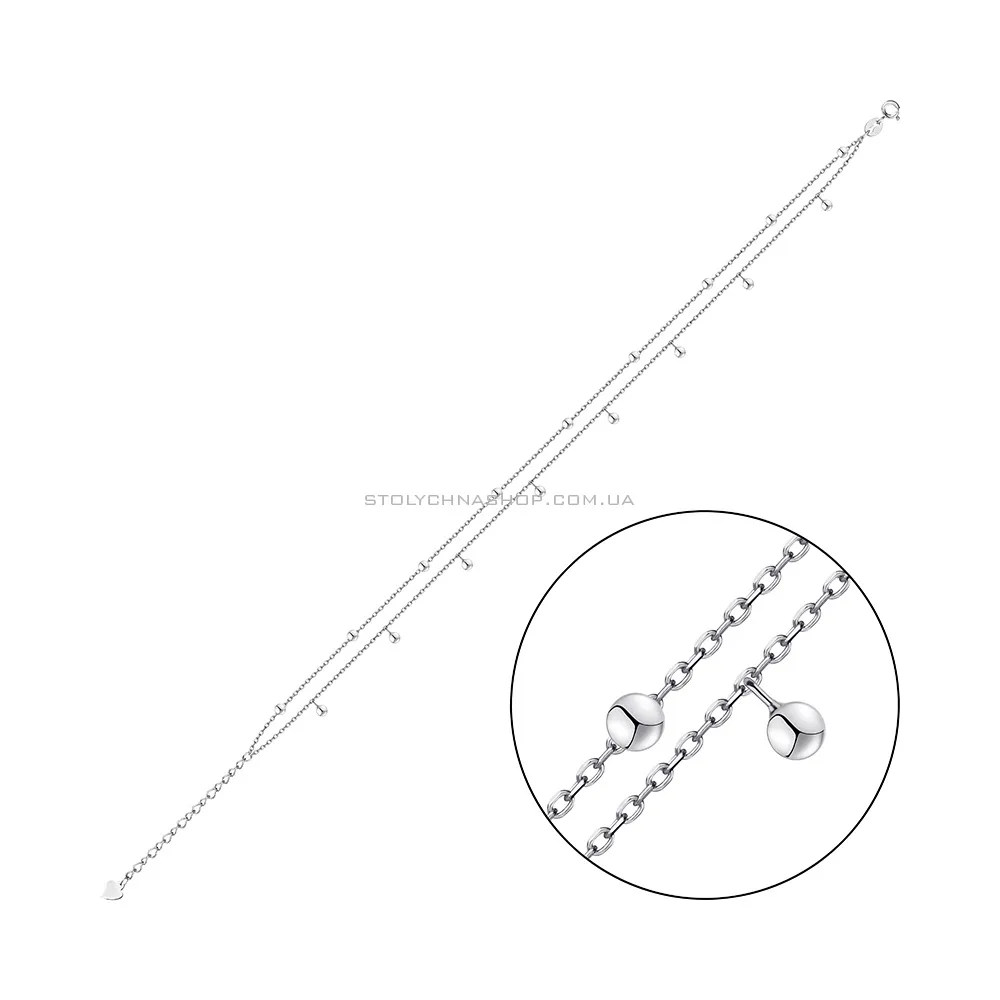 Серебряный браслет с подвесками  (арт. 7509/Б2/1031) - цена