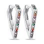 Срібні сережки з кольоровими альпінітами (арт. 7502/9155/15ацв)