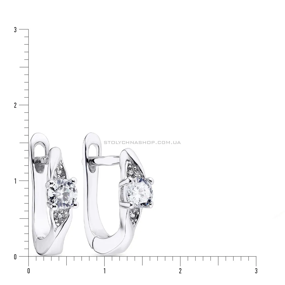 Срібні сережки з фіанітами (арт. 7502/3635) - 2 - цена