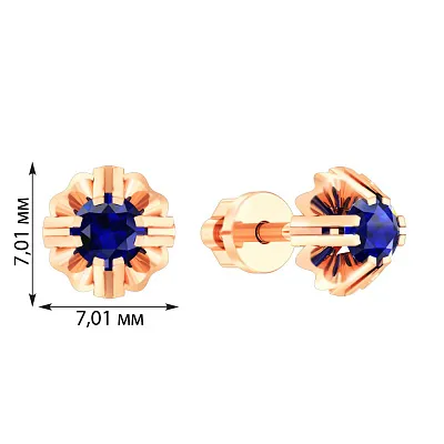 Золоті сережки пусети з сапфірами (арт. 113901Пс)