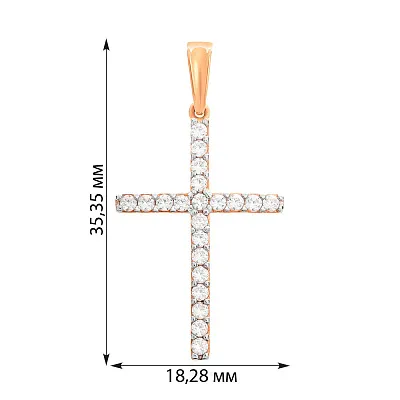 Золотая подвеска-крестик с фианитами (арт. 440342)