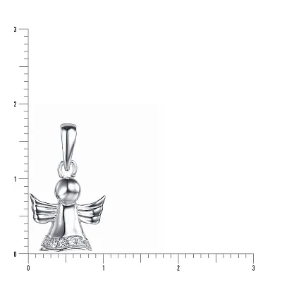 Серебряная подвеска «Ангел» с фианитами (арт. 7503/2555)