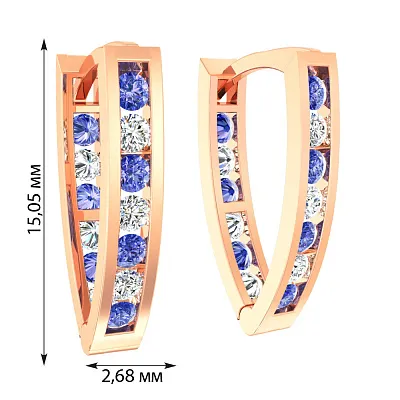 Дитячі золоті сережки з синіми фіанітами (арт. 110155с)