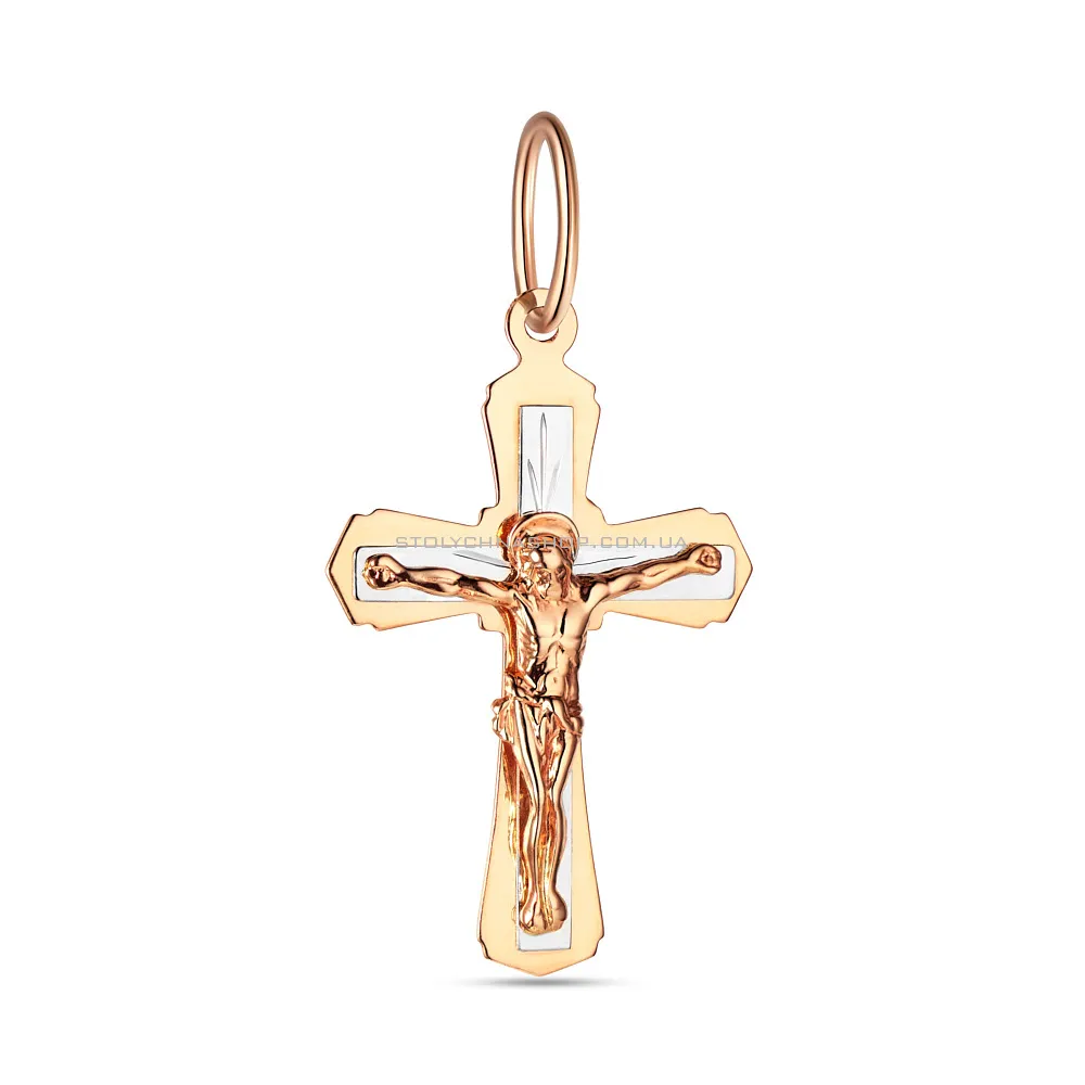 Золотой нательный крестик с распятием  (арт. 524500)