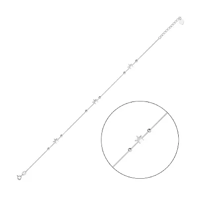 Браслет на ногу зі срібла «Зірки» (арт. 7509/2347)