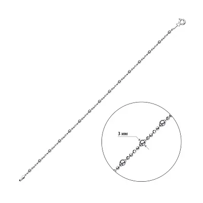 Срібний ланцюговий браслет на руку плетіння Гольф фантазійний (арт. 7509/1640)