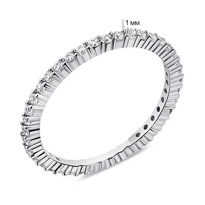 Серебряное кольцо с дорожкой из фианитов (арт. 7501/6275)