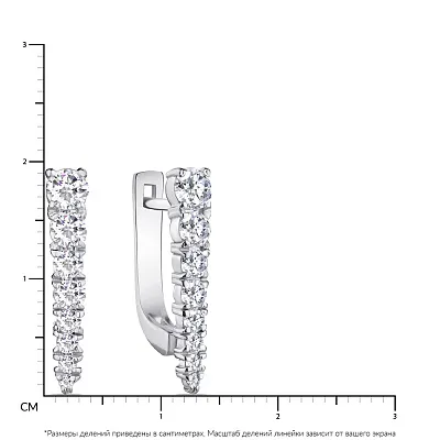 Срібні сережки з доріжкою з фіанітів (арт. 7502/1111873)