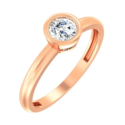 Золотое помолвочное кольцо с фианитом (арт. 142700)