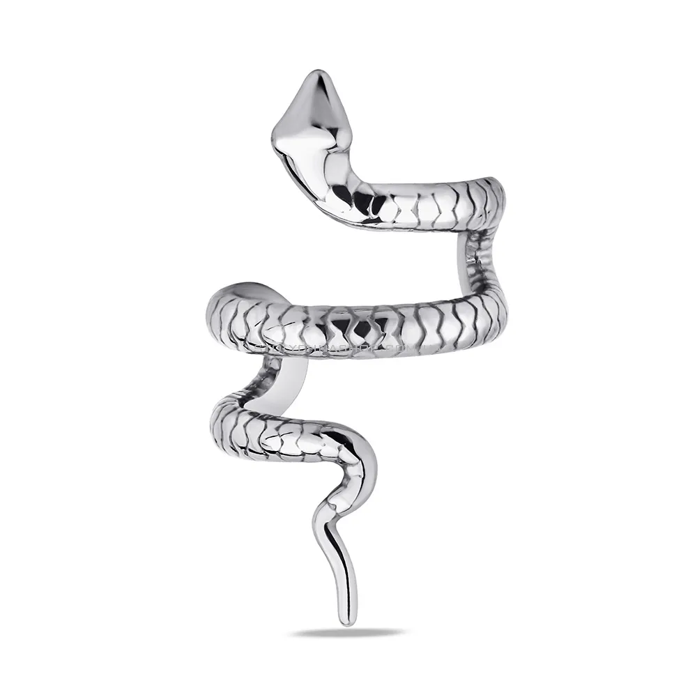 Срібна сережка-кафа "Змія" без каменів (арт. 7502/2610837) - цена